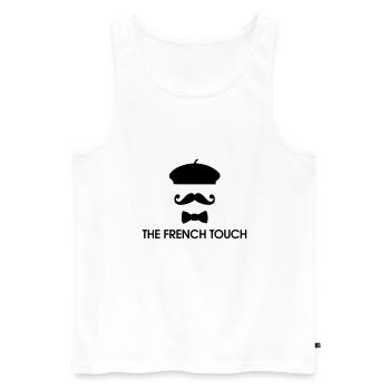 The French Touch - Men's Premium Organic Tank Top - white - Front - AI Model Male 178 light (178cm)