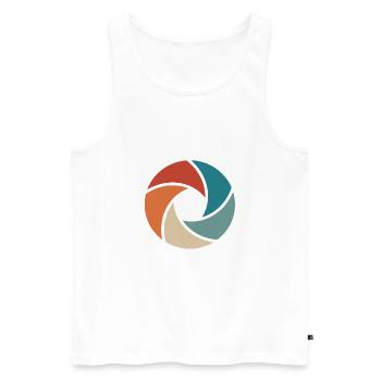 Kamera - Männer Premium Bio Tank Top - Weiß - Vorne - AI Model Male 178 light (178cm)