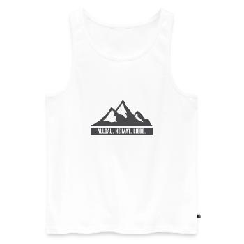 Allgäu | Heimat | Liebe | Allgäuer | Bayern - Männer Premium Bio Tank Top - Weiß - Vorne - Michal (187cm)