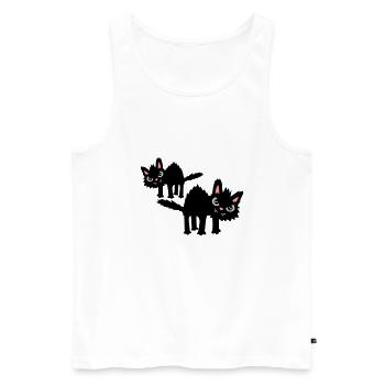Team lustige Katzen - Männer Premium Bio Tank Top - Weiß - Vorne - AI Model Male 178 light (178cm)