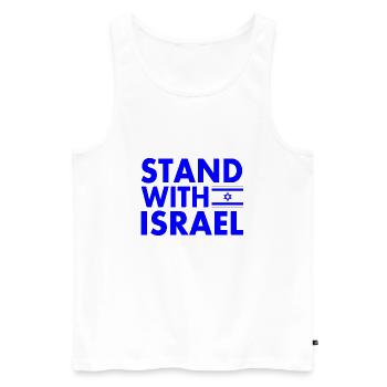 Stand with israel - Männer Premium Bio Tank Top - Weiß - Vorne - Michal (187cm)