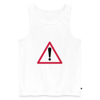 Attention! - Débardeur bio Premium Homme - blanc - Devant - AI Model Male 178 light (178cm)