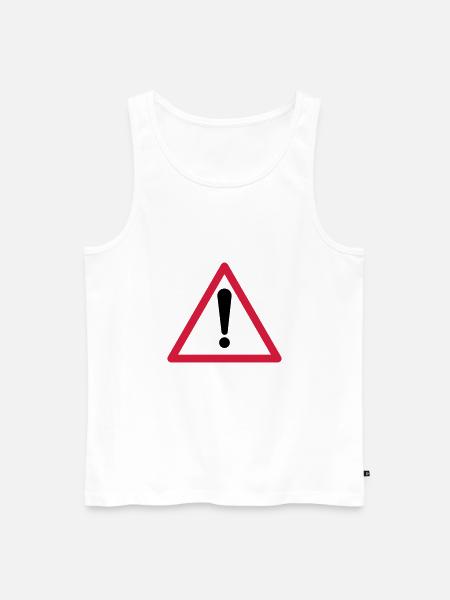 Warning! - Men's Premium Organic Tank Top - white