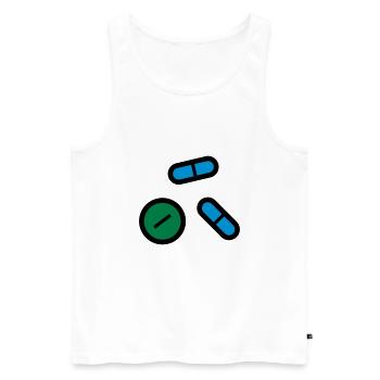 Pillen, Medikamente, Medizin, Drogen - Männer Premium Bio Tank Top - Weiß - Vorne - AI Model Male 178 light (178cm)