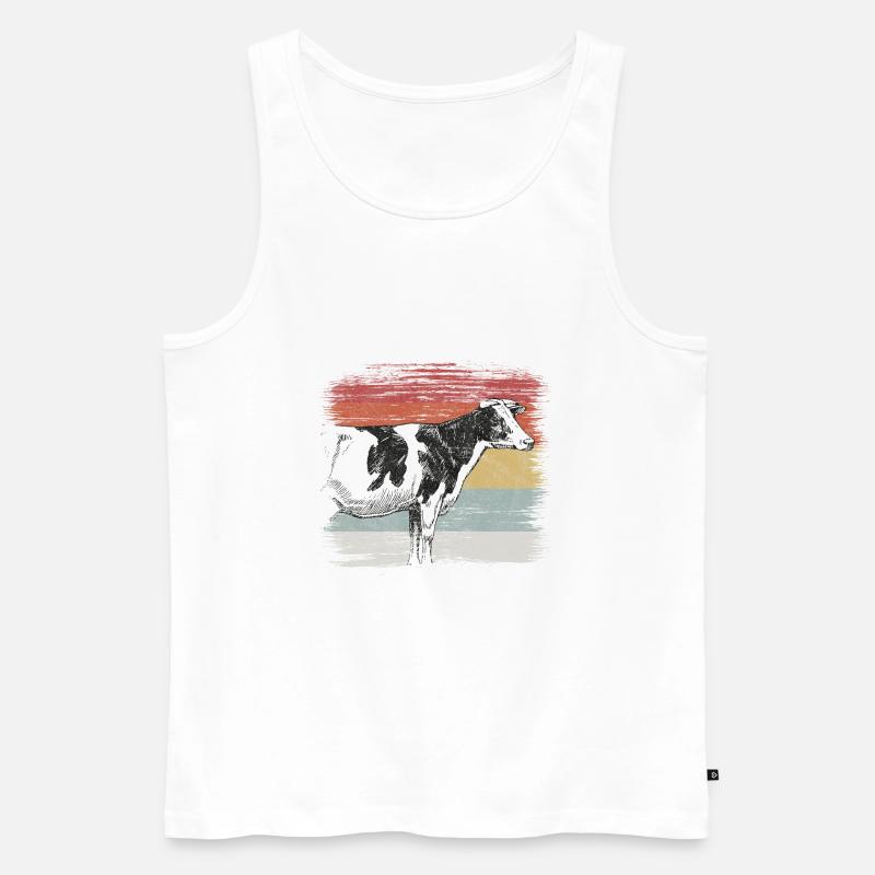 Kuh - Männer Premium Bio Tank Top - Weiß