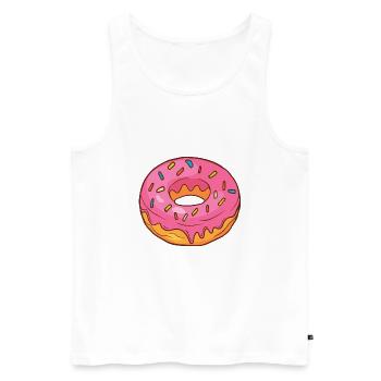 Donuts Confiserie Cookie Tart Cake Pies - Men's Premium Organic Tank Top - white - Front - AI Model Male 178 light (178cm)