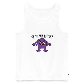 Where is my coffee? - Men's Premium Organic Tank Top - white - Front - AI Model Male 178 light (178cm)