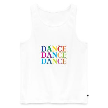 dance dance dance in rainbow - Men's Premium Organic Tank Top - white - Front - AI Model Male 178 light (178cm)