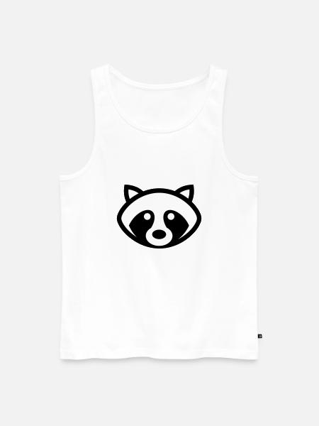 Waschbär Icon - Männer Premium Bio Tank Top - Weiß
