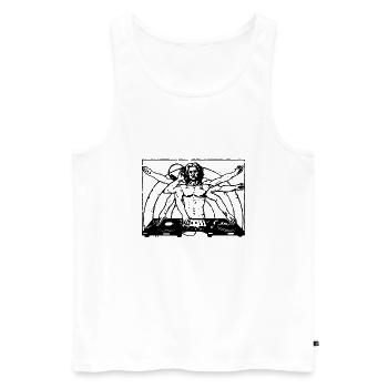 DJ Record Player Beastie Funny Plattenspieler 45 RPM - Männer Premium Bio Tank Top - Weiß - Vorne - AI Model Male 178 light (178cm)