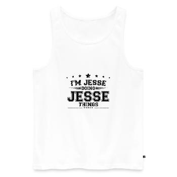 Ich bin Jesse, der Jesse Dinge macht - Männer Premium Bio Tank Top - Weiß - Vorne - AI Model Male 178 light (178cm)