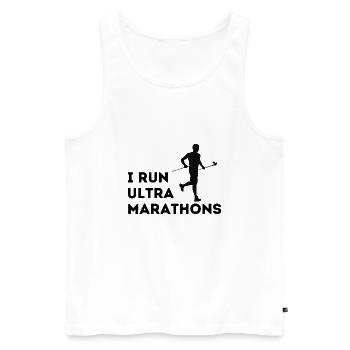 I run ultra Marathons - Men's Premium Organic Tank Top - white - Front - AI Model Male 178 light (178cm)