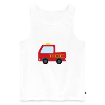 Feuerwehr Auto - Männer Premium Bio Tank Top - Weiß - Vorne - AI Model Male 178 light (178cm)