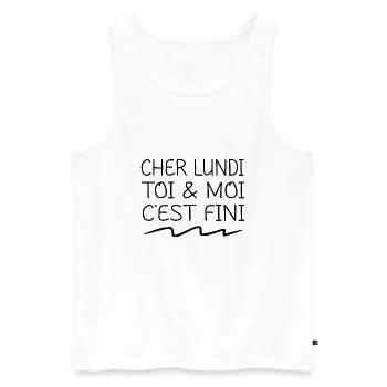 cher lundi toi & moi c'est fini - Débardeur bio Premium Homme - blanc - Devant - Michal (187cm)
