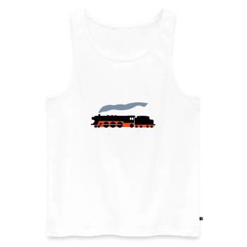 Dampflok - Männer Premium Bio Tank Top - Weiß - Vorne - Michal (187cm)