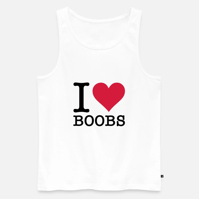 Ich liebe Titten - Männer Premium Bio Tank Top - Weiß