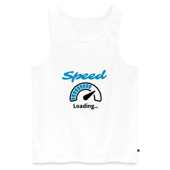Speed Loading... - Männer Premium Bio Tank Top - Weiß - Vorne - AI Model Male 178 light (178cm)