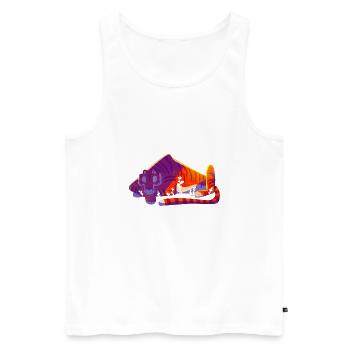 TIGER TIGER - Men's Premium Organic Tank Top - white - Front - AI Model Male 178 light (178cm)