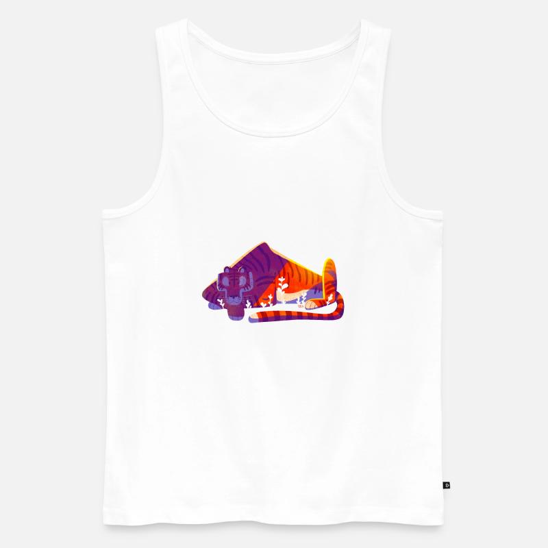 Tiger Tiger - Männer Premium Bio Tank Top - Weiß