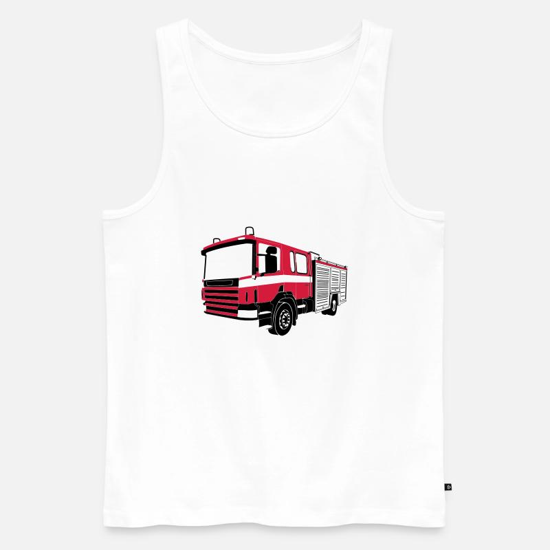 Feuerwehrauto - Männer Premium Bio Tank Top - Weiß