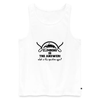 Klettern - Bergsteiger - Geschenkidee - Männer Premium Bio Tank Top - Weiß - Vorne - Michal (187cm)