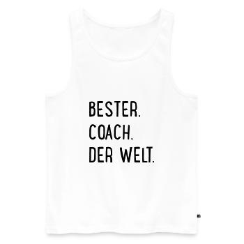 Bester Coach der Welt - Männer Premium Bio Tank Top - Weiß - Vorne - Michal (187cm)