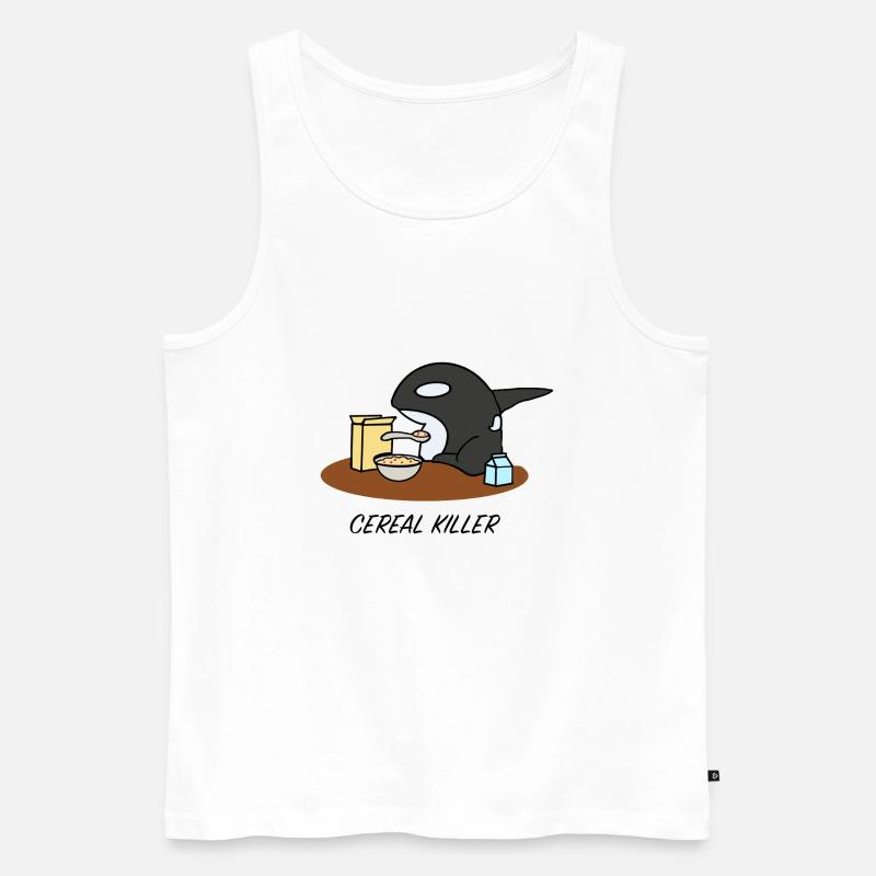 Cereal Killer Shark Tee - Männer Premium Bio Tank Top - Weiß