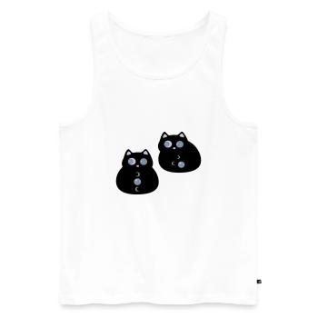 Katzen mit Mondaugen - Männer Premium Bio Tank Top - Weiß - Vorne - AI Model Male 178 light (178cm)