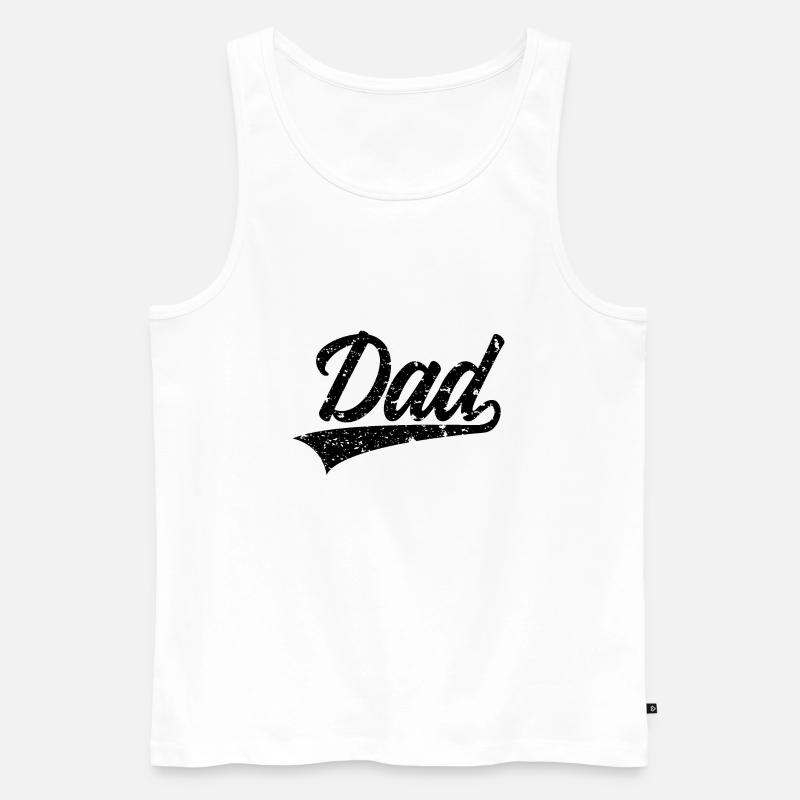 DAD SWOOSH WERDENDER PAPA - Männer Premium Bio Tank Top - Weiß