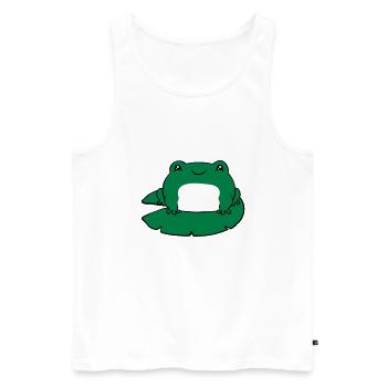 Grenouille sur nénuphar - Débardeur bio Premium Homme - blanc - Devant - Michal (187cm)
