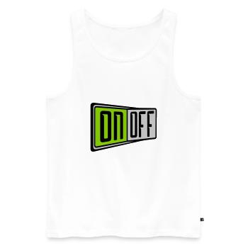 On Off Schalter - Männer Premium Bio Tank Top - Weiß - Vorne - AI Model Male 178 light (178cm)