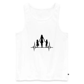 Frequenz Mama Kinder - Männer Premium Bio Tank Top - Weiß - Vorne - Michal (187cm)