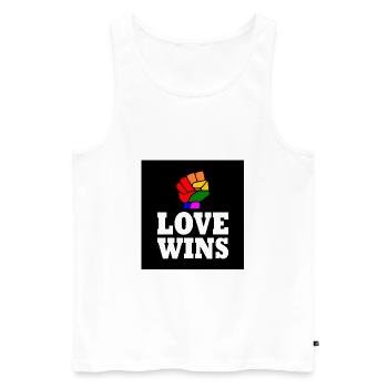 Love wins - Männer Premium Bio Tank Top - Weiß - Vorne - AI Model Male 178 light (178cm)