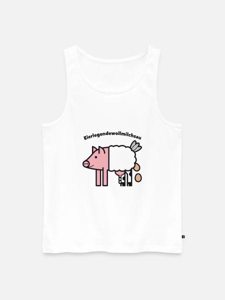 Eierlegendewollmilchsau - Männer Premium Bio Tank Top - Weiß