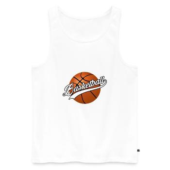 Basketball lettering Sport Team Team - Men's Premium Organic Tank Top - white - Front - Michal (187cm)