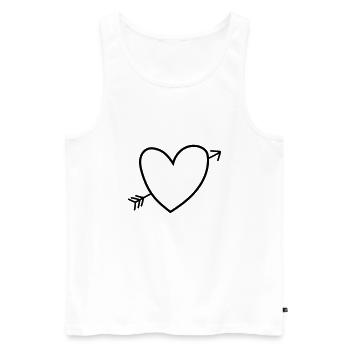 Heart - Männer Premium Bio Tank Top - Weiß - Vorne - Michal (187cm)