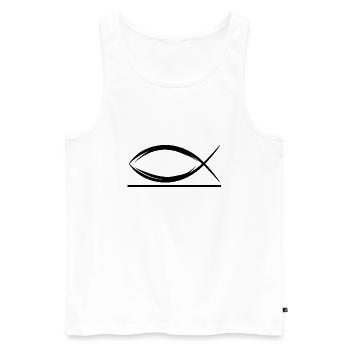 Jesus Christ God Faith - Männer Premium Bio Tank Top - Weiß - Vorne - Michal (187cm)