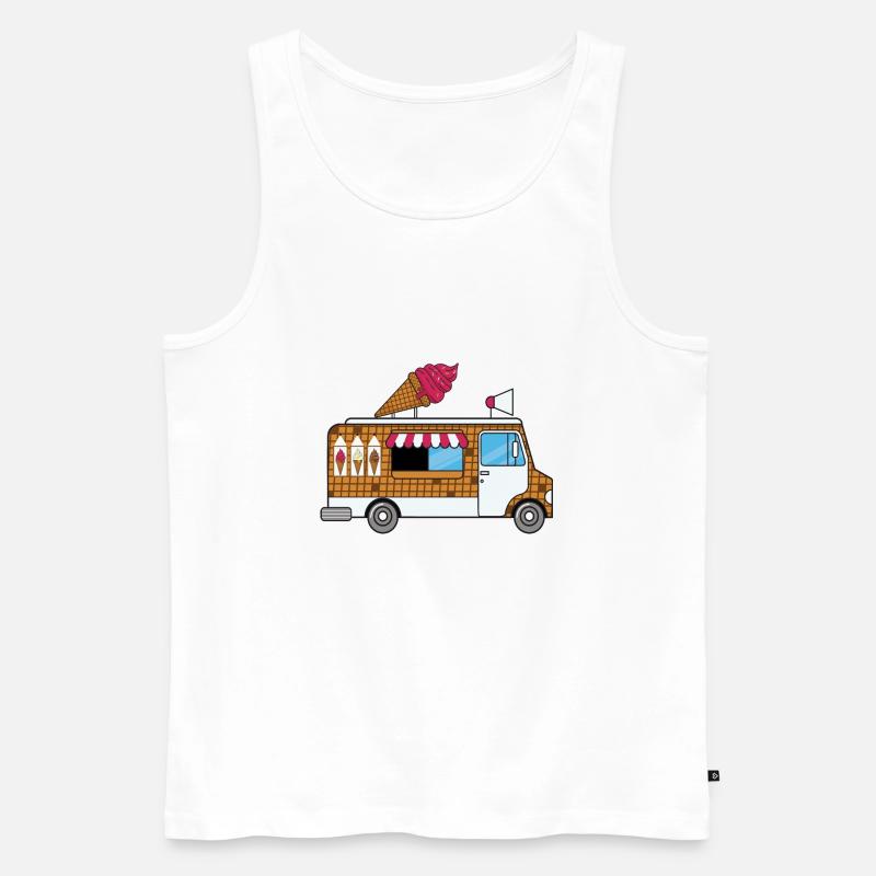 Eiswagen, Eisdiele,Eisverkäufer, Eiskrem, Waffle - Männer Premium Bio Tank Top - Weiß