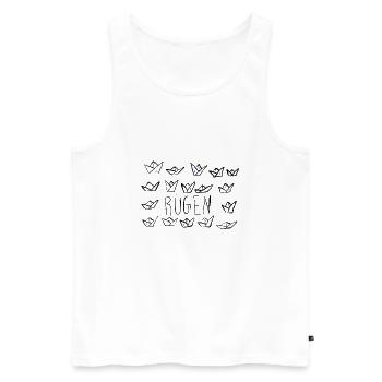 Papierschiffe mit Ankern Insel Rügen - Männer Premium Bio Tank Top - Weiß - Vorne - Michal (187cm)