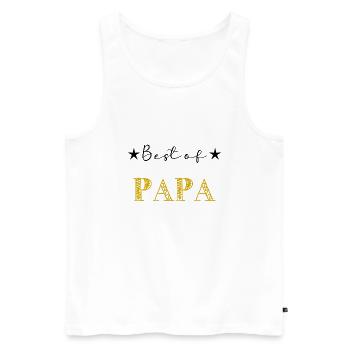PAPA. VATERTAG. ALLES GUTE ZUM GEBURTSTAG, PAPA. ALLES GUTE ZUM GEBURTSTAG! - Männer Premium Bio Tank Top - Weiß - Vorne - AI Model Male 178 light (178cm)