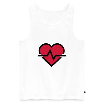 Herzschlag Puls - Männer Premium Bio Tank Top - Weiß - Vorne - Michal (187cm)