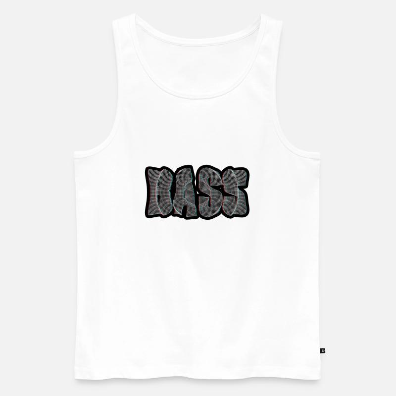 Bass Text 3D - Männer Premium Bio Tank Top - Weiß