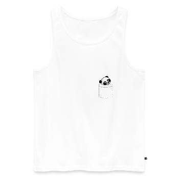 Panda in the bag - cartoon panda animal - Men's Premium Organic Tank Top - white - Front - AI Model Male 178 light (178cm)