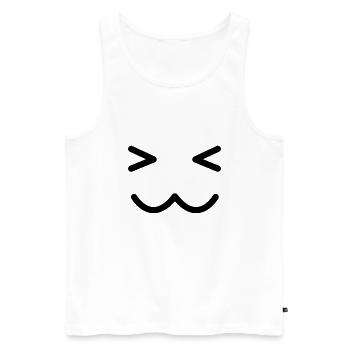 Emoji mignon visage sourire visage mignon cadeau - Débardeur bio Premium Homme - blanc - Devant - AI Model Male 178 light (178cm)