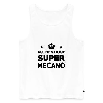 Authentique Super Mécano - Débardeur bio Premium Homme - blanc - Devant - AI Model Male 178 light (178cm)