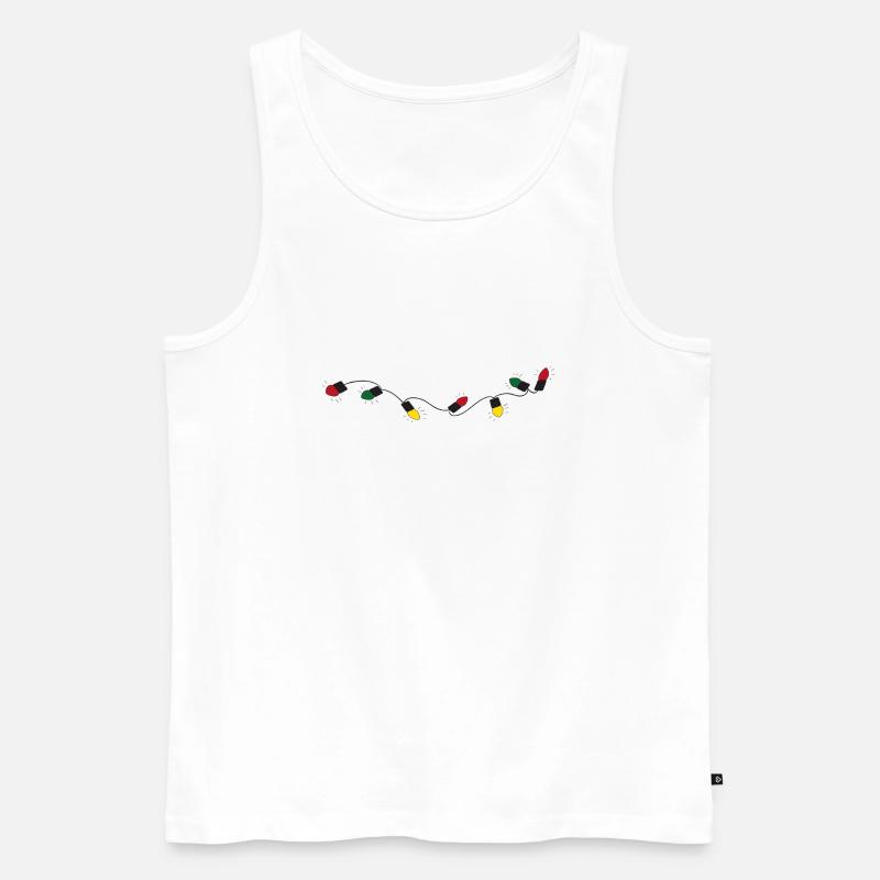 Lichterkette mit bunten Lichtern - Männer Premium Bio Tank Top - Weiß