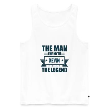 The man the myth Kevin the Legend Kevin Gift - Men's Premium Organic Tank Top - white - Front - AI Model Male 178 light (178cm)