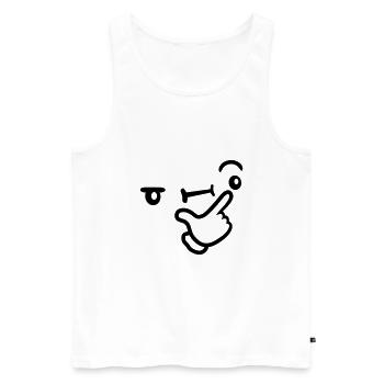 Icon Nachdenklicher Gesichtsausdruck - Männer Premium Bio Tank Top - Weiß - Vorne - AI Model Male 178 light (178cm)