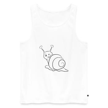 Schnecke lustig zwinkern - Männer Premium Bio Tank Top - Weiß - Vorne - AI Model Male 178 light (178cm)