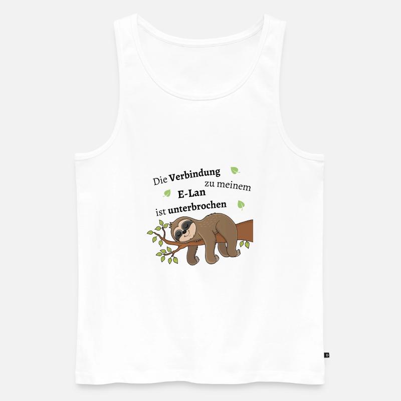 Fehlender E-Lan (Elan) - Männer Premium Bio Tank Top - Weiß